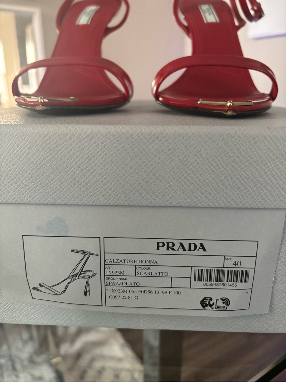 Prada Calzature Donna Scarlatto Heels - Size 40 - Picture 6 of 7